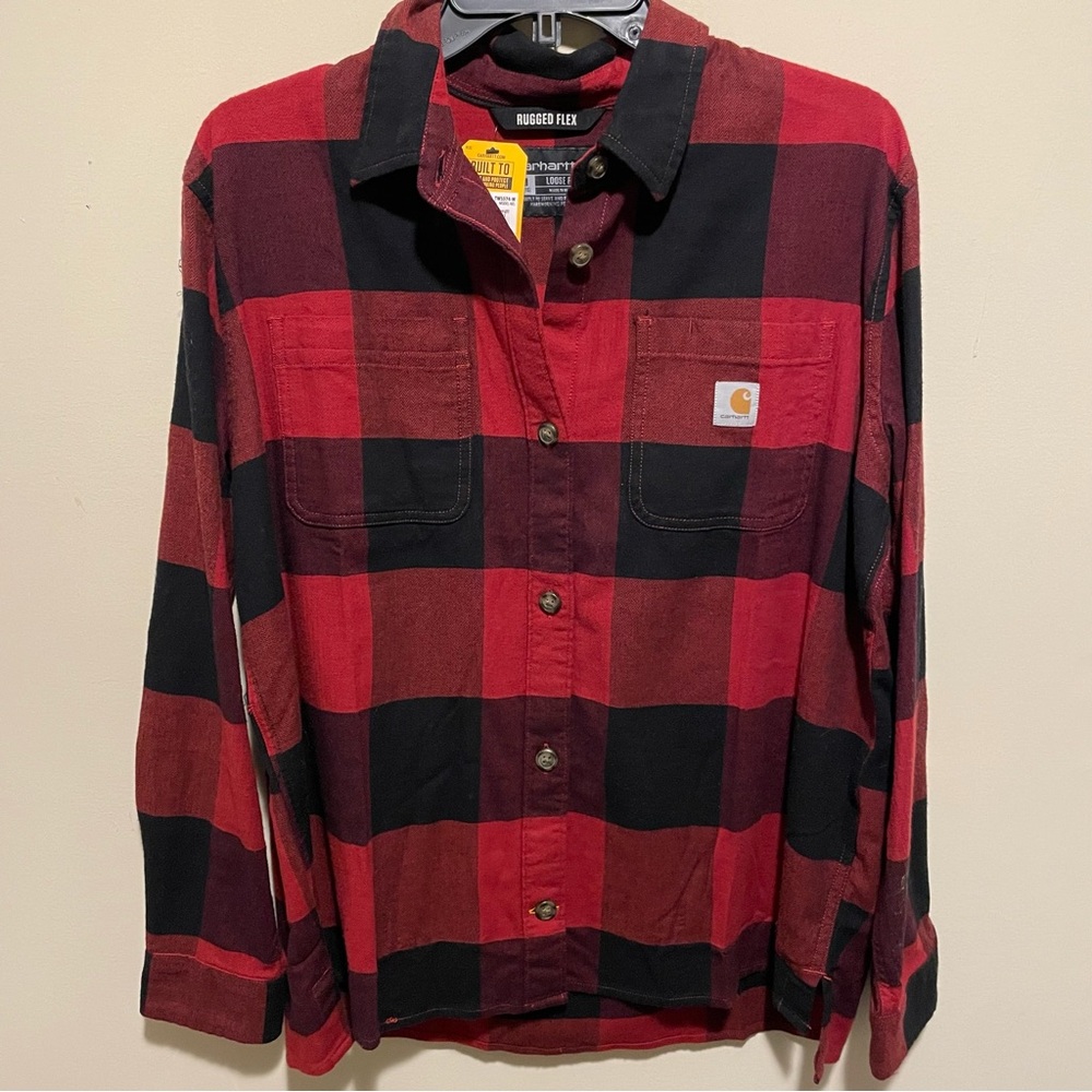 Carhartt plaid button down shirt